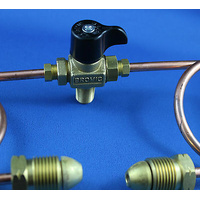 LPG GAS CYLINDER KIT 2 X PIGTAIL COPPER HOSE & 3 WAY CONNECTOR WITH VALVE