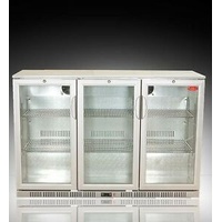 UNDER BAR BEER DRINK DISPLAY SHOWCASE  FRIDGE TRIPLE DOORS CHROME SHELVES 1350MM