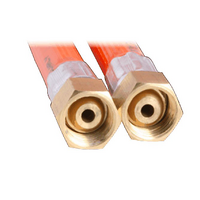 CATERING BBQ LPG NAT GAS HOSE 6mm PVC 1/4'' BSP FC x 1/4'' BSP FC 2400mm