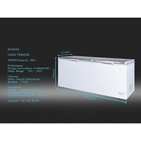 BRAND NEW CHEST FREEZER 950LT LxWxH: 2025x910x945mm Temp Range:+2℃ ~ -18