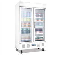 POLAR 2-DOOR 1000L COMMERCIAL GLASS DISPLAY FRIDGE BEER WINE CHILLER COOLER
