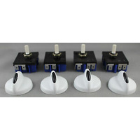 SIMPSON CHEF WESTINGHOUSE SIMMERSTAT SWITCH MP-101 WITH WHITE KNOBS SET OF 4