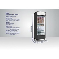 MEGA SIZE SINGLE ICE540 COMMERCIAL UPRIGHT DRINK GLASS DOOR FRIDGE 700mm WIDE