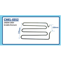 2400W 240V WOODSON GRIDDLE ELEMENT CMEL-0352 WGDT60