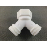 WASHING MACHINE WATER TAP ADAPTER CONNECTS TWO COLD & HOT HOSES TO 1 TAP 1/2"