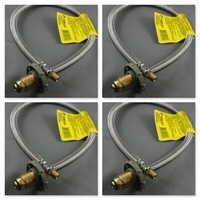 4 x LPG Braided Gas Hose Pigtail Caravan Hand Wheel POL 1/4MBSP INV FLARE 600mm