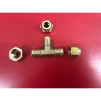 LPG FITTING 3 WAY TEE 3/8" X 3/8" X 3/8" COMPRESSING CARAVAN BOAT MOTORHOME