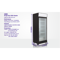 IGLOO Single Door 540L Commercial Upright Glass Display Drink Fridge RRP $1849