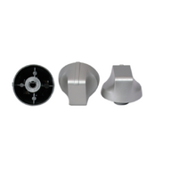 4 x Genuine Chef 615 Gas Cooktop Silver Control Knob GHC615S*50 94325355350