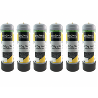 6 x BOTTLE BULK PAC Disposable Gas Bottle - ARGON / CO2 - 2.2 Litre