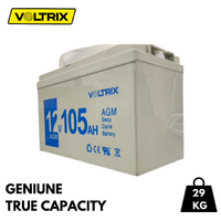 CARAVAN RV SOLAR INVERTER12v 105Ah AGM Deep Cycle Caravan Battery Genuine 29 kg