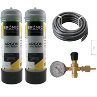Disposable Gas Bottle - PURE ARGON - 2.2 Litre - 2 x Bottle Combo MIG - TIG Wine