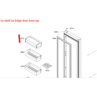 Bosch Fridge 1ST Shelf From Top Dairy Compartment With Printing KAN92V130A, KAN92VI30A