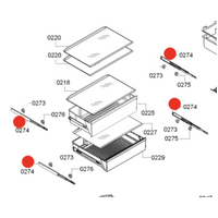 Bosch Fridge Telescopic Drawer Rail Left Or Right Top Or Down KGN53AI30A/01 Or 02 Or 03 Or 04 Or 06