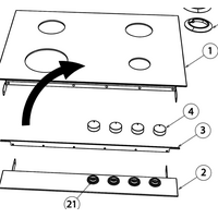 Fisher Paykel Cooktop Ceramic Top Glass Only Main Section CG604DNGGB1 CG604DLPGB1, ***3937P