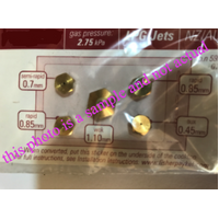 Fisher Paykel Cooktop CG913T, CG912T, 80034, 87996, Lpg Nozzle Gas Jet Set