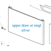 Fisher Paykel Dishdraw Front Panel Upper Draw Or Single Draw DD60DCX6, Silver 522903