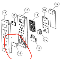Fisher Paykel Microwave Push Door Button OM25BLCX1