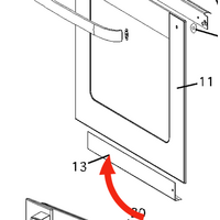 Fisher Paykel Oven Door Outer Glass Lower Bracket