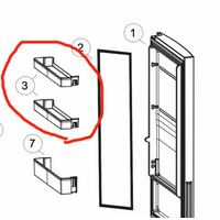 Haier Fridge Door Med Or Up Shelf HBM340WH1,HBM340SA1, HRF340BS2, HRF340BW2, *6866B