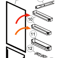 Haier Fridge Door Middle Or Top Shelf Shelf HBM450SA1, HBM450HSA1, HBM450WH1 H0060842658A