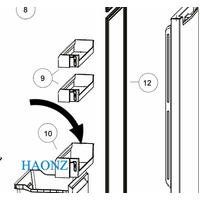 Haier Fridge Fridge Bottle Shelf HRF454TW, HRF454TS, 61250, 61251, 62193, HRF454TW2, *X01242