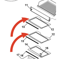 Haier Fridge Middle Shelf HTMR480WH, HTMR480SS, 61010, 61011,*12520