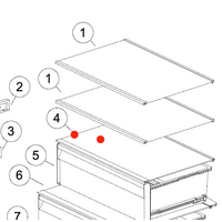 Hiaer Fridge Glass Shelf Top of Veggie Bin HBM450SA1, HBM450HSA1, HBM450WH1, * 844834