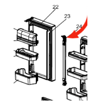 Mitsubishi Fridge Door Flapper French Door Board Heater MR-LX630EM-GSL-A MR-LX630EM-GBK-A