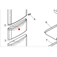 Mitsubishi Fridge Middle Door Door Vege Red MRC375C-R: MR-C375C-R MR-C405C-R MR-C375G-R MR-C405G-R