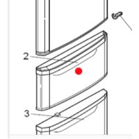 Mitsubishi Fridge Middle Door Silver C375C C375CL C405C C405CL