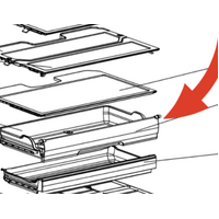 Mitsubishi Fridge Only Door for Chill Case Draw MR-CGX492EP-GSL-A2 *W5418