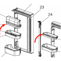 Mitsubishi Fridge Top Shelf Left Or Right Side With No Lid