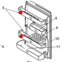 Mitsubishi Fridge Top Shelf MR-BF290B, MR-BF325B, MR-BF390B, MR-BF290C, MR-BF325C, MR-BF390C, MR-C375B, MR-C405B, *89118