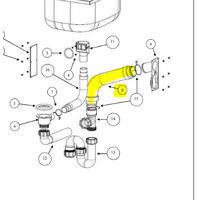 Robinhood and Fisher Paykel Super Tub Waste Hose From Washing Machine to Outlet Sink Pipe ST3602, ST7001, ST6001, 370MM