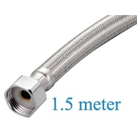 Washing Machine Dishwasher Inlet Hose 1.5 Meter Long Cold or Hot Stainless Steel Braid