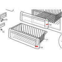 Westinghouse Electrolux Facia Freezer Lower Or Upper Basket EBM3800WB, EBM4300WB EBM4300SB , 44019