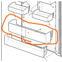 Westinghouse Electrolux Fridge Door Shelf Bottle Shelf KTM3900WB