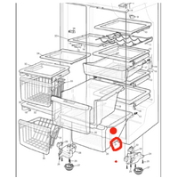 Westinghouse Electrolux Veggie Bin Lower **Only** Rear Section WSE6070WA, *9981