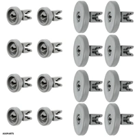 ZANUSSI ZDT313,ZDT40,ZDT41,ZDT420,ZDT425/430 FULL SET DISHWASHER BASKET WHEELS