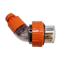 56PA410 IP66 10A 500V Angled Plug | 3 Phase 4 Round Pins