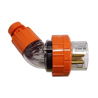 56PA520 IP66 20A 500V Angled Plug | 3 Phase 5 Round Pins