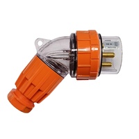 56PA532 IP66 32A 500V Angled Plug | 3 Phase 5 Round Pins