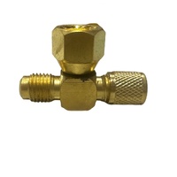 BT14 BRASS TEE 1/4 Male x 1/4 Female x 1/4 Male For R410a R404a R32