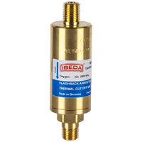 Flashback Arrestor Oxygen High Flow Pipeline 1/4" NPT Male - Male