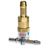 Quick Action Coupler Oxygen EN561 Inline 10mm Tail With 5mm Tail Pin