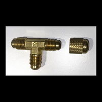 Fieldpiece RBT2 : Brass Tee Refrigeration Fitting 1/4" male flare with Cap