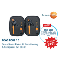 Data Loggers | testo Smart Probes AC & Refrigeration Test Kit | PN: 0563 0002 10