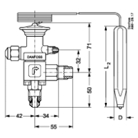 Expansion Valves - Danfoss | Danfoss TE 5 Valve Body Angle ODF 1/2" x 7/8" | PN: 068B4010