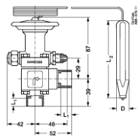 Expansion Valves - Danfoss | Danfoss TE 12 Valve Body Angle ODF 7/8" x 1 1/8" | PN: 068B4023